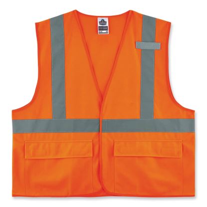GloWear 8225HL Class 2 Standard Solid Hook and Loop Vest, Polyester, Orange, 4X-Large/5X-Large, Ships in 1-3 Business Days1