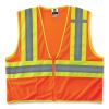 GloWear 8229Z Class 2 Economy Two-Tone Zipper Vest, Polyester, Small/Medium, Orange, Ships in 1-3 Business Days1