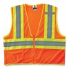 GloWear 8229Z Class 2 Economy Two-Tone Zipper Vest, Polyester, Large/X-Large, Orange, Ships in 1-3 Business Days1