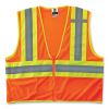 GloWear 8229Z Class 2 Economy Two-Tone Zipper Vest, Polyester, 2X-Large/3X-Large, Orange, Ships in 1-3 Business Days1
