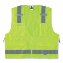 GloWear 8250Z Class 2 Surveyors Zipper Vest, Polyester, Large/X-Large, Lime, Ships in 1-3 Business Days1