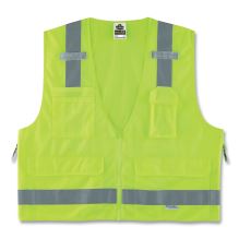 GloWear 8250Z Class 2 Surveyors Zipper Vest, Polyester, 2X-Large/3X-Large, Lime, Ships in 1-3 Business Days1