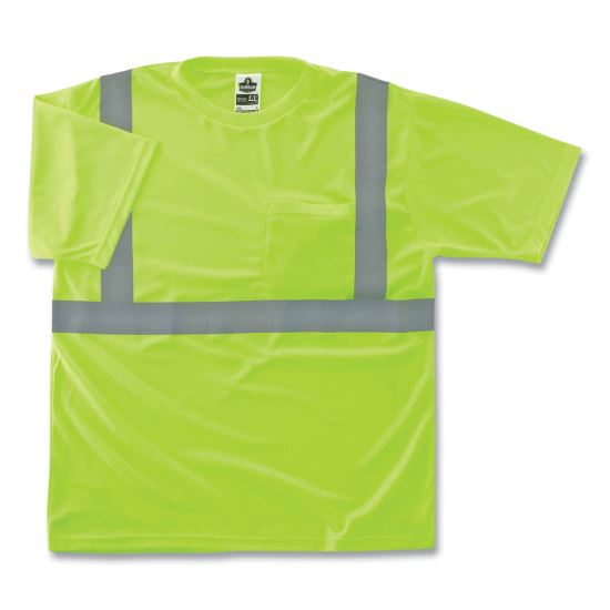 GloWear 8289 Class 2 Hi-Vis T-Shirt, Polyester, Lime, 4X-Large, Ships in 1-3 Business Days1