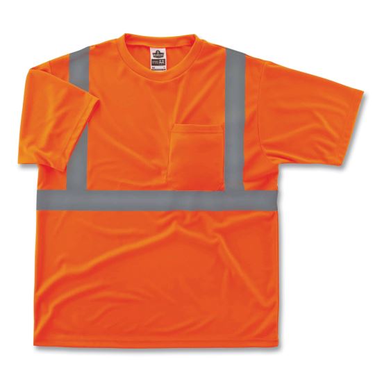 GloWear 8289 Class 2 Hi-Vis T-Shirt, Polyester, Orange, 2X-Large, Ships in 1-3 Business Days1