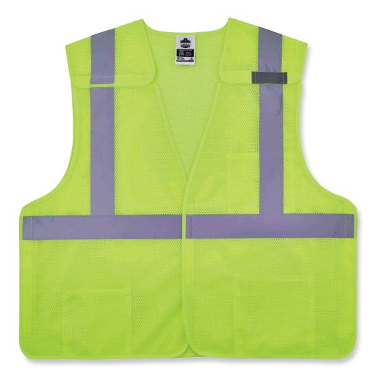 GloWear 8217BA Class 2 Breakaway Mesh Vest, Polyester, Large/X-Large, Lime, Ships in 1-3 Business Days1