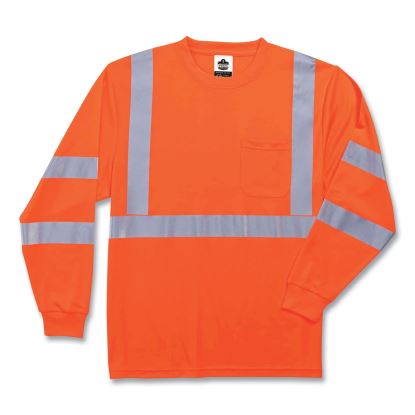 GloWear 8391 Class 3 Hi-Vis Long Sleeve Shirt, Polyester, Orange, X-Large, Ships in 1-3 Business Days1