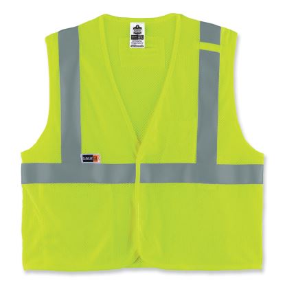 GloWear 8263FRHL Class 2 FR Safety Economy Hook and Loop Vest, Modacrylic Mesh/Cotton, L/XL Lime, Ships in 1-3 Business Days1