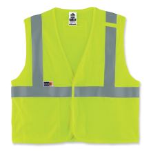 GloWear 8263FRHL Class 2 FR Safety Economy Hook/Loop Vest, Modacrylic Mesh/Cotton, 2XLa/3XL, Lime, Ships in 1-3 Business Days1