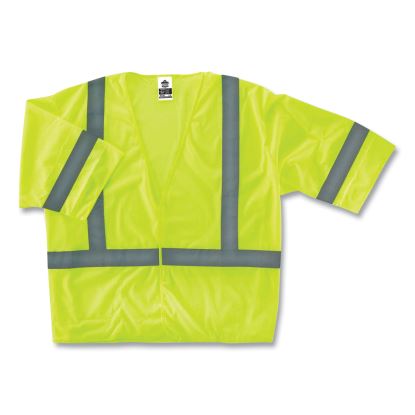 GloWear 8310HL Class 3 Economy Hook and Loop Vest, Polyester, 4X-Large/5X-Large, Lime, Ships in 1-3 Business Days1