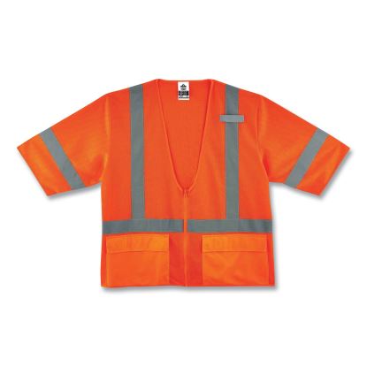 GloWear 8320Z Class 3 Standard Zipper Vest, Polyester, 2X-Large/3X-Large, Orange, Ships in 1-3 Business Days1