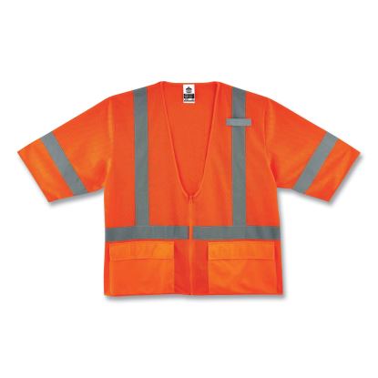 GloWear 8320Z Class 3 Standard Zipper Vest, Polyester, 4X-Large/5X-Large, Orange, Ships in 1-3 Business Days1