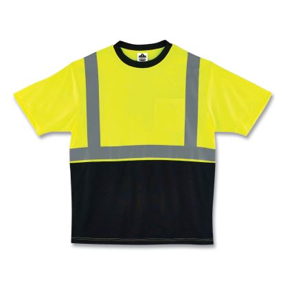 GloWear 8289BK Class 2 Hi-Vis T-Shirt with Black Bottom, 5X-Large, Lime, Ships in 1-3 Business Days1