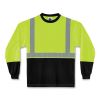 GloWear 8291BK Type R Class 2 Black Front Long Sleeve T-Shirt, Polyester, Large, Lime, Ships in 1-3 Business Days1