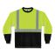 GloWear 8291BK Type R Class 2 Black Front Long Sleeve T-Shirt, Polyester, Large, Lime, Ships in 1-3 Business Days1