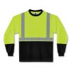 GloWear 8291BK Type R Class 2 Black Front Long Sleeve T-Shirt, Polyester, 5X-Large, Lime, Ships in 1-3 Business Days1