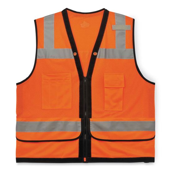 GloWear 8253HDZ Class 2 Heavy-Duty Mesh Surveyors Vest, Polyester, Small/Medium, Orange, Ships in 1-3 Business Days1