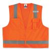 GloWear 8249Z Class 2 Economy Surveyors Zipper Vest, Polyester, 4X-Large/5X-Large, Orange, Ships in 1-3 Business Days1