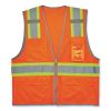 GloWear 8246Z Class 2 Two-Tone Mesh Reflective Binding Zipper Vest, Polyester, Small/Med, Orange, Ships in 1-3 Business Days1