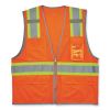 GloWear 8246Z Class 2 Two-Tone Mesh Reflective Binding Zipper Vest, Polyester, 4XL/5XL, Orange, Ships in 1-3 Business Days1