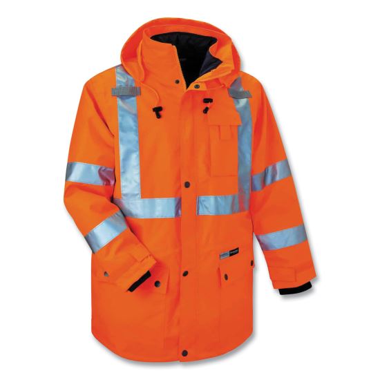 GloWear 8385 Class 3 Hi-Vis 4-in-1 Jacket, X-Large, Orange, Ships in 1-3 Business Days1