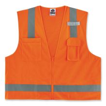 GloWear 8249Z-S Single Size Class 2 Economy Surveyors Zipper Vest, Polyester, 5X-Large, Orange, Ships in 1-3 Business Days1
