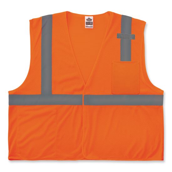 GloWear 8210HL-S Single Size Class 2 Economy Mesh Vest, Polyester, Small, Orange, Ships in 1-3 Business Days1