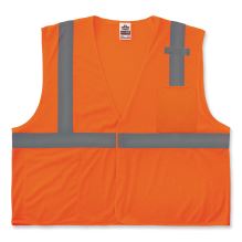 GloWear 8210HL-S Single Size Class 2 Economy Mesh Vest, Polyester, Large, Orange, Ships in 1-3 Business Days1