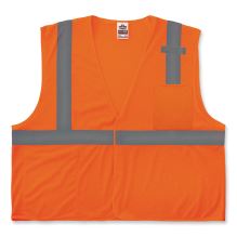 GloWear 8210HL-S Single Size Class 2 Economy Mesh Vest, Polyester, 3X-Large, Orange, Ships in 1-3 Business Days1
