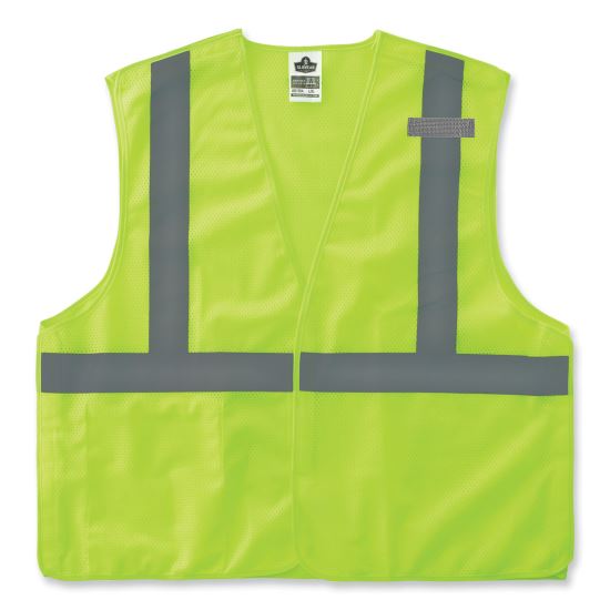 GloWear 8215BA-S Single Size Class 2 Economy Breakaway Mesh Vest, Polyester, X-Small, Lime, Ships in 1-3 Business Days1