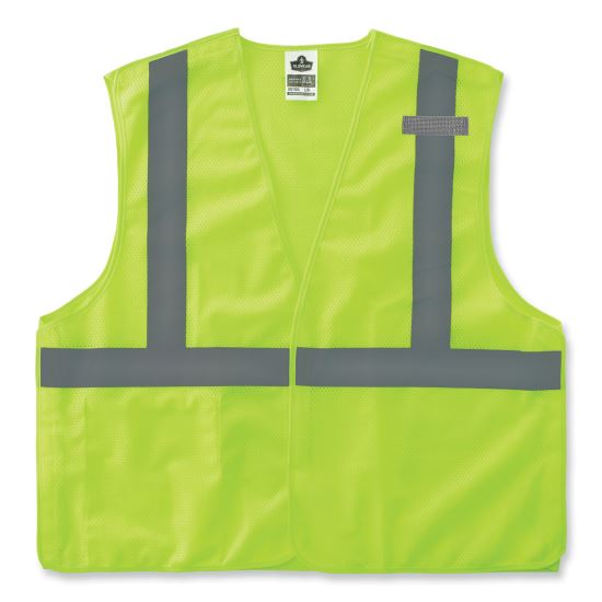 GloWear 8215BA-S Single Size Class 2 Economy Breakaway Mesh Vest, Polyester, Large, Lime, Ships in 1-3 Business Days1