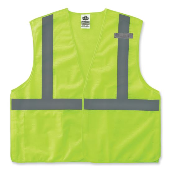 GloWear 8215BA-S Single Size Class 2 Economy Breakaway Mesh Vest, Polyester, X-Large, Lime, Ships in 1-3 Business Days1