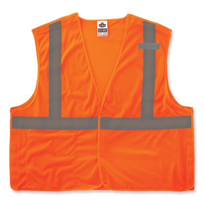 GloWear 8215BA-S Single Size Class 2 Economy Breakaway Mesh Vest, Polyester, Small, Orange, Ships in 1-3 Business Days1