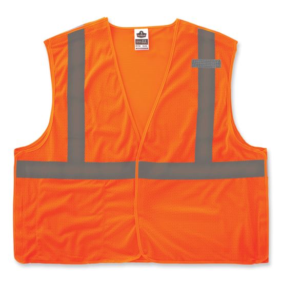 GloWear 8215BA-S Single Size Class 2 Economy Breakaway Mesh Vest, Polyester, 2X-Large, Orange, Ships in 1-3 Business Days1