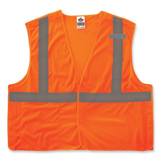 GloWear 8215BA-S Single Size Class 2 Economy Breakaway Mesh Vest, Polyester, 3X-Large, Orange, Ships in 1-3 Business Days1