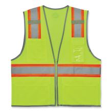 GloWear 8246Z-S Single Size Class 2 Two-Tone Mesh Vest, Polyester, X-Large, Lime, Ships in 1-3 Business Days1