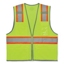 GloWear 8246Z-S Single Size Class 2 Two-Tone Mesh Vest, Polyester, 2X-Large, Lime, Ships in 1-3 Business Days1