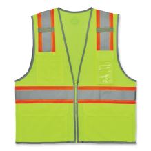 GloWear 8246Z-S Single Size Class 2 Two-Tone Mesh Vest, Polyester, 3X-Large, Lime, Ships in 1-3 Business Days1