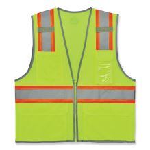 GloWear 8246Z-S Single Size Class 2 Two-Tone Mesh Vest, Polyester, 5X-Large, Lime, Ships in 1-3 Business Days1