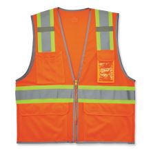 GloWear 8246Z-S Single Size Class 2 Two-Tone Mesh Vest, Polyester, Small, Orange, Ships in 1-3 Business Days1