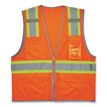 GloWear 8246Z-S Single Size Class 2 Two-Tone Mesh Vest, Polyester, Medium, Orange, Ships in 1-3 Business Days1