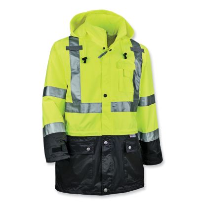 GloWear 8365BK Class 3 Hi-Vis Rain Jacket Black Bottom, 3X-Large, Lime, Ships in 1-3 Business Days1