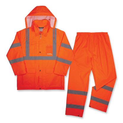 GloWear 8376K Lightweight HV Rain Suit, Large, Orange, Ships in 1-3 Business Days1