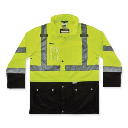 GloWear 8386 Class 3 Hi-Vis Outer Shell Jacket, Polyester, 3X-Large, Lime, Ships in 1-3 Business Days1