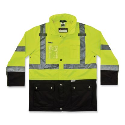 GloWear 8386 Class 3 Hi-Vis Outer Shell Jacket, Polyester, 4X-Large, Lime, Ships in 1-3 Business Days1