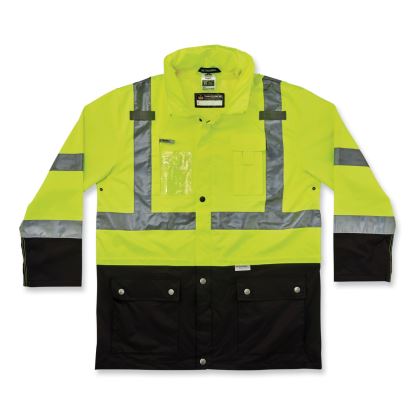 GloWear 8386 Class 3 Hi-Vis Outer Shell Jacket, Polyester, 5X-Large, Lime, Ships in 1-3 Business Days1