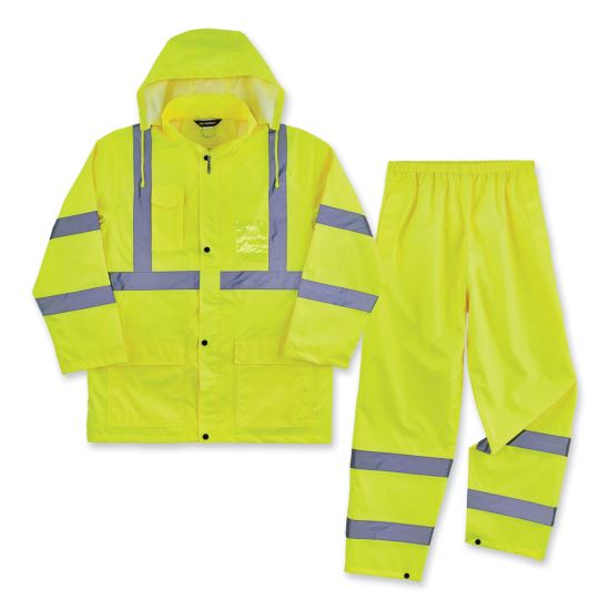 GloWear 8376K Lightweight HV Rain Suit, 2X-Large, Lime, Ships in 1-3 Business Days1