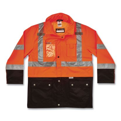 GloWear 8386 Class 3 Hi-Vis Outer Shell Jacket, Polyester, Large, Orange, Ships in 1-3 Business Days1