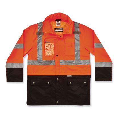 GloWear 8386 Class 3 Hi-Vis Outer Shell Jacket, Polyester, 2X-Large, Orange, Ships in 1-3 Business Days1