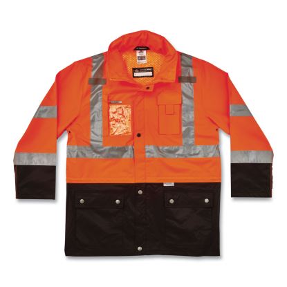 GloWear 8386 Class 3 Hi-Vis Outer Shell Jacket, Polyester, 4X-Large, Orange, Ships in 1-3 Business Days1
