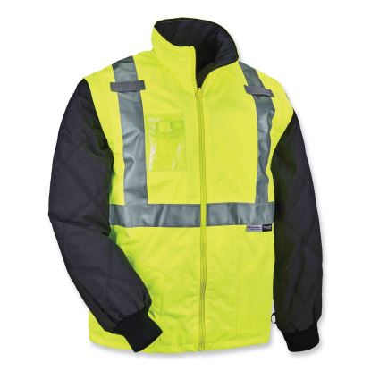 GloWear 8287 Class 2 Hi-Vis Jacket with Removable Sleeves, X-Large, Lime, Ships in 1-3 Business Days1